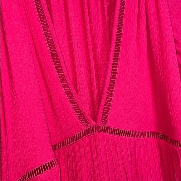 Free People Pink Boho Mini Dress Dolman Sleeve Babydoll Festival XS - Picture 5 of 10